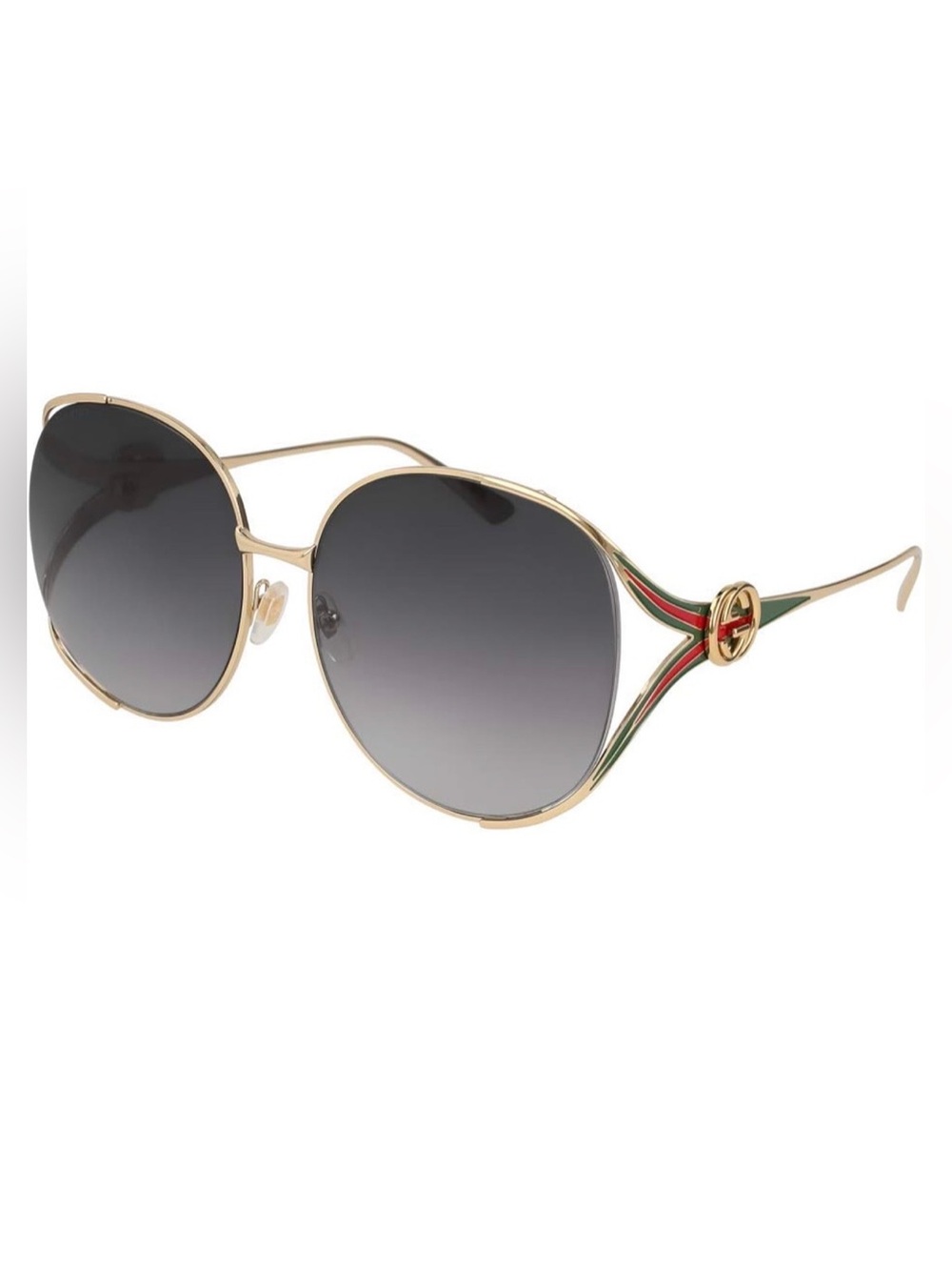 Gucci Women’s Oversized Butterfly Sunglasses Gold Grey Tone Frame Gradient Lens